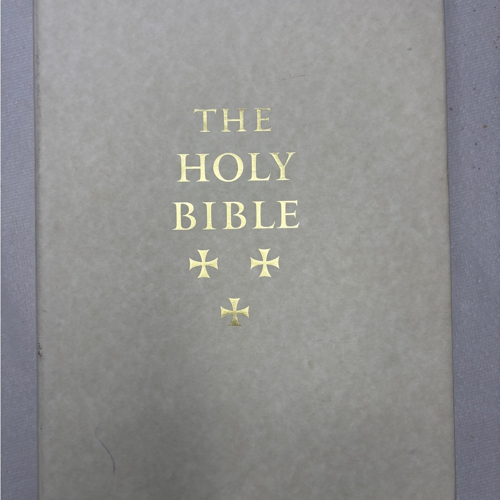 Vintage “The Holy Bible” — White Hardcover With Gold Lettering
